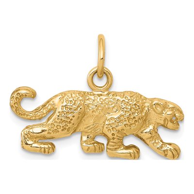 10K Yellow Gold Small Leopard Pendant
