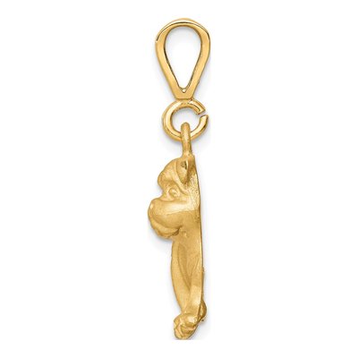 10K Yellow Gold Diamond-Cut Bulldog Charm – view 3