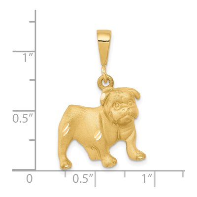 10K Yellow Gold Diamond-Cut Bulldog Charm – view 4