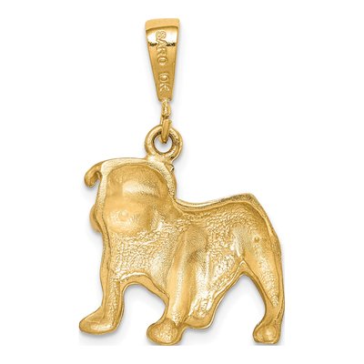 10K Yellow Gold Diamond-Cut Bulldog Charm – view 5
