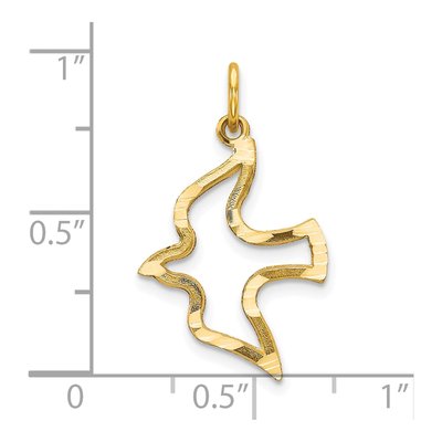 10K Yellow Gold Cut-Out Dove Pendant – view 4