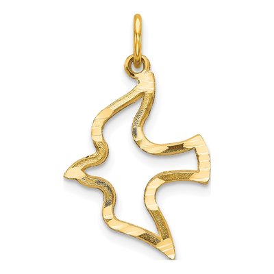 10K Yellow Gold Cut-Out Dove Pendant