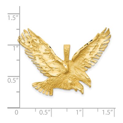 10K Yellow Gold Sandblast Eagle Pendant – view 4
