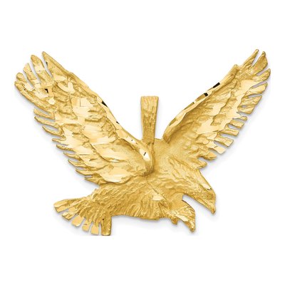 10K Yellow Gold Sandblast Eagle Pendant