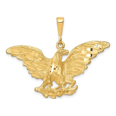 10K Yellow Gold Diamond-Cut Eagle Charm