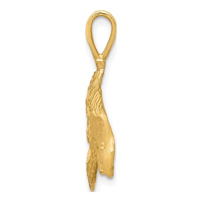 10K Yellow Gold Diamond-Cut Eagle Head Charm – view 3