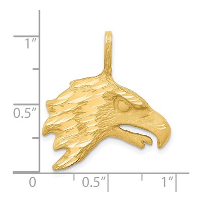 10K Yellow Gold Diamond-Cut Eagle Head Charm – view 4