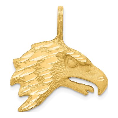 10K Yellow Gold Diamond-Cut Eagle Head Charm