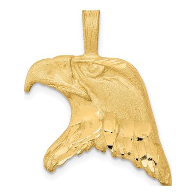 10K Yellow Gold Diamond-Cut Eagle Head Charm
