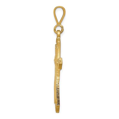 10K Yellow Gold Large Cross Pendant – view 3