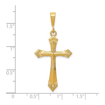 10K Yellow Gold Large Cross Pendant – view 4