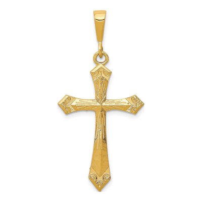 10K Yellow Gold Large Cross Pendant