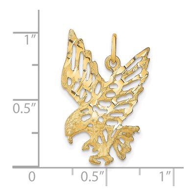 10K Yellow Gold Diamond-Cut Eagle Pendant – view 4