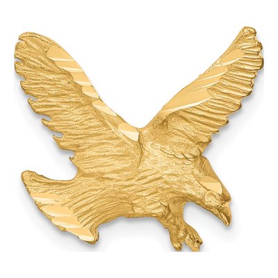 10K Yellow Gold Diamond-Cut Eagle Slide Pendant