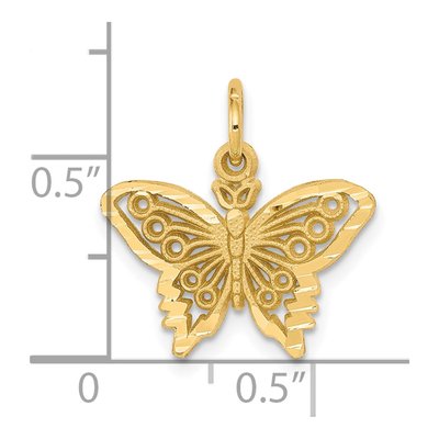 10K Yellow Gold Butterfly Pendant – view 4