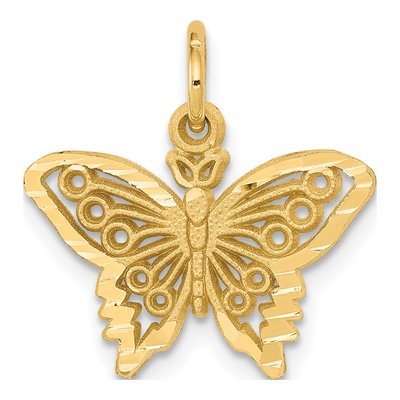 10K Yellow Gold Butterfly Pendant
