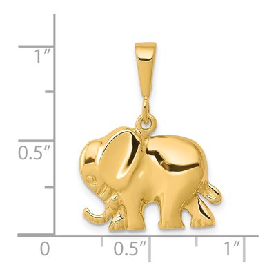 10K Yellow Gold Elephant Pendant – view 4