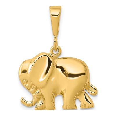 10K Yellow Gold Elephant Pendant