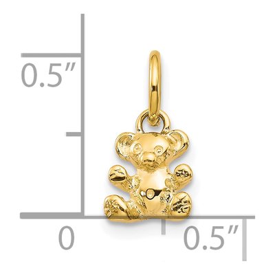 10K Yellow Gold 3-D Teddy Bear Pendant – view 4