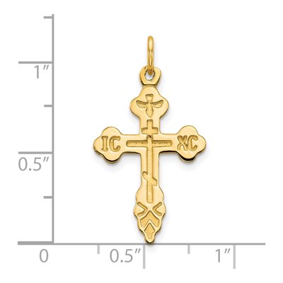 10K Yellow Gold Eastern Orthodox Cross Charm – view 4