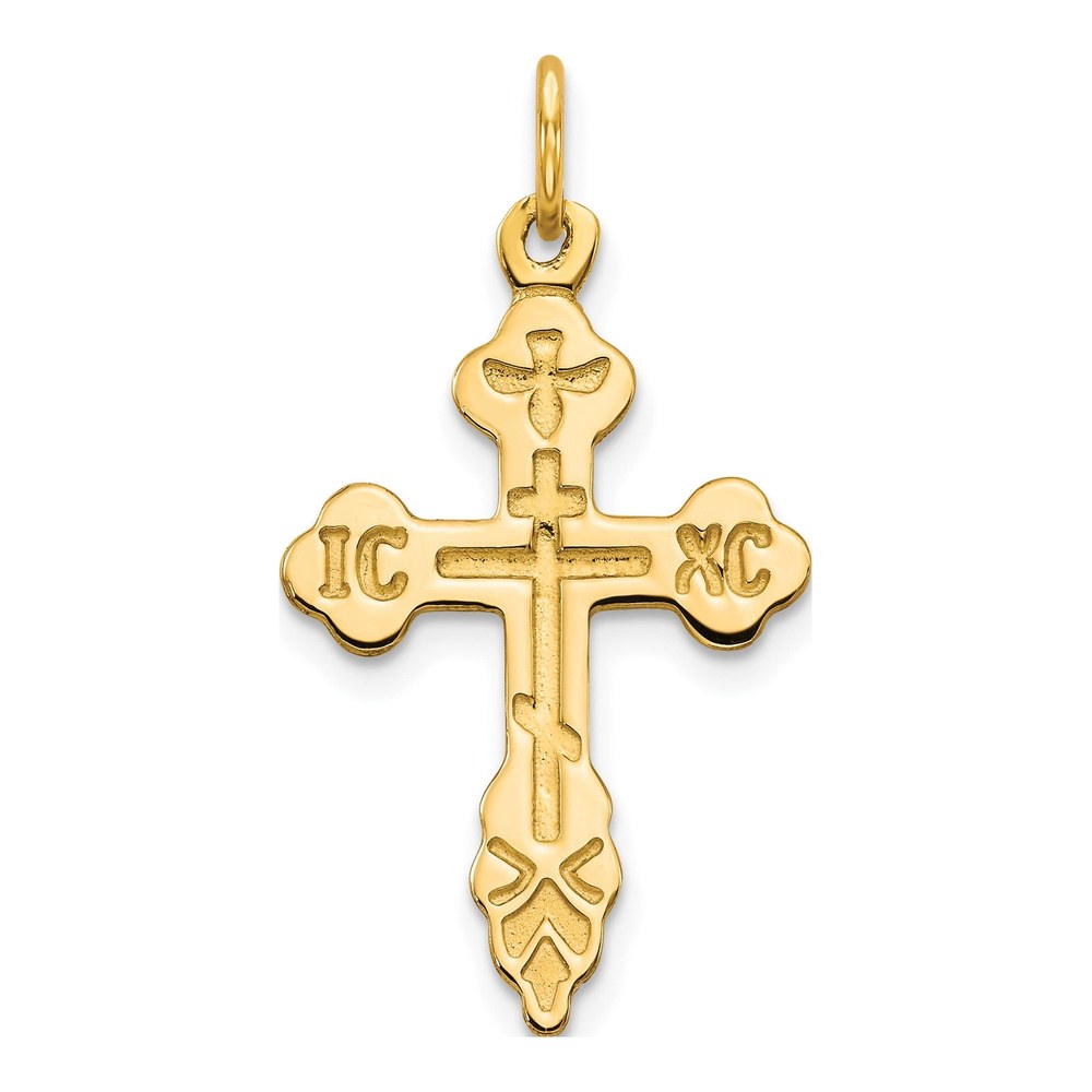 10K Yellow Gold Eastern Orthodox Cross Charm