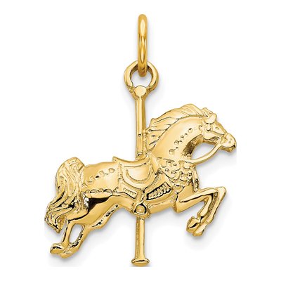 10K Yellow Gold Carousel Horse Charm