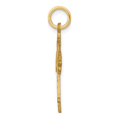 10K Yellow Gold Fleur de Lis Cross Charm – view 3