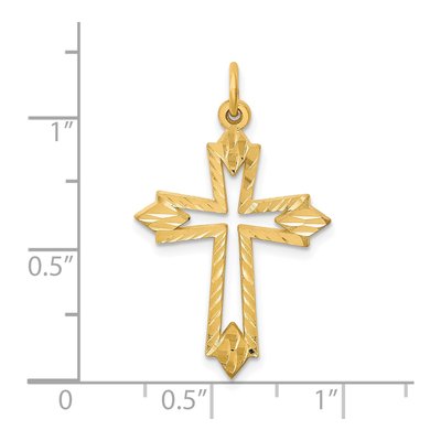 10K Yellow Gold Cut-Out Cross Pendant – view 4