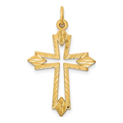 10K Yellow Gold Cut-Out Cross Pendant