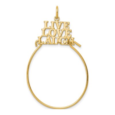 10K Yellow Gold LIVE LOVE Laugh Holder Charm