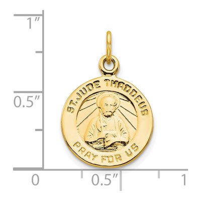 10K Yellow Gold St Jude Medal Pendant – view 4