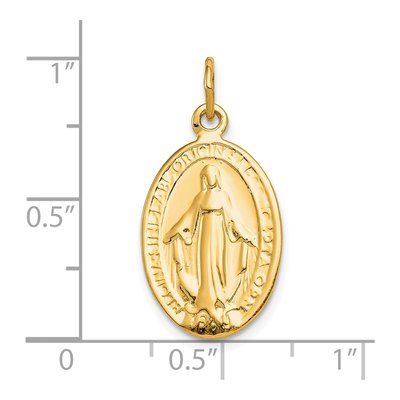 10K Yellow Gold Oval Miraculous Medal Pendant – view 4