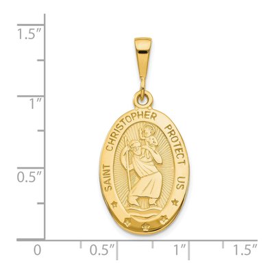10K Yellow Gold Large St Christopher Pendant – view 4