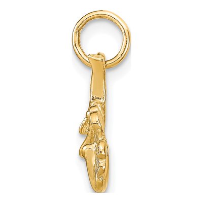 10K Yellow Gold Horseshoe Wishbone Shamrock Charm – view 3