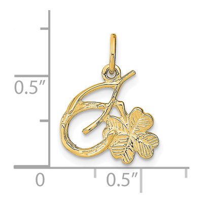 10K Yellow Gold Horseshoe Wishbone Shamrock Charm – view 4