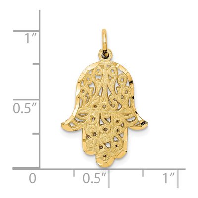 10K Yellow Gold Filigree Chamseh Pendant – view 4