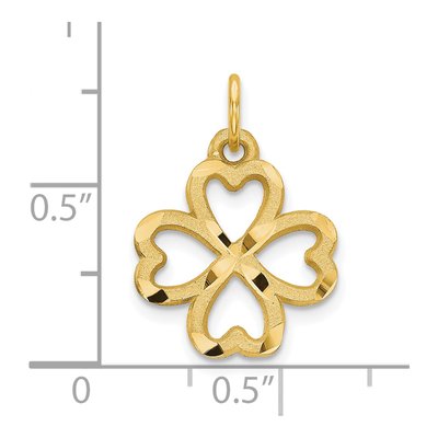 10K Yellow Gold 4-Leaf Clover Pendant – view 4