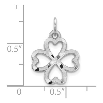 10K White Gold 4-Leaf Clover Pendant – view 4