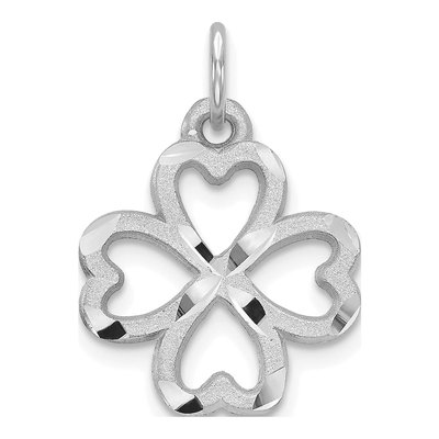 10K White Gold 4-Leaf Clover Pendant