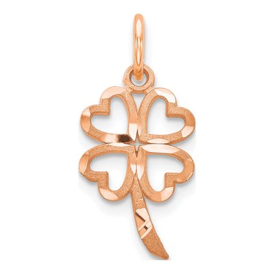 10K Rose Gold 4-Leaf Clover Pendant