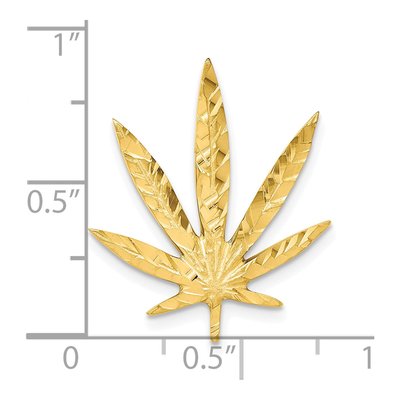 10K Yellow Gold Leaf Slide Pendant – view 4
