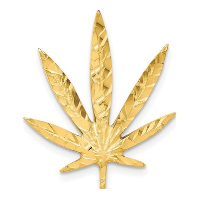 10K Yellow Gold Leaf Slide Pendant
