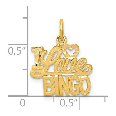 10K Yellow Gold I LOVE Bingo Pendant – view 4