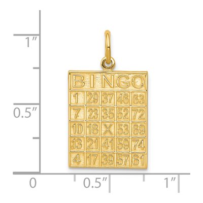 10K Yellow Gold Bingo Card Pendant – view 4