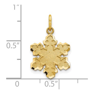 10K Yellow Gold Diamond-Cut Snowflake Charm – view 4
