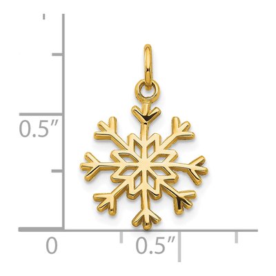 10K Yellow Gold Snowflake Pendant – view 4