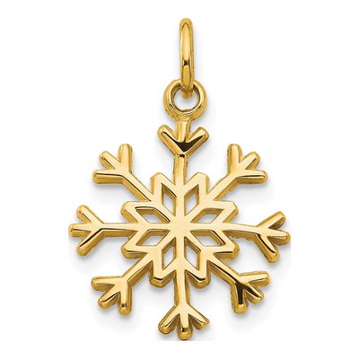 10K Yellow Gold Snowflake Pendant