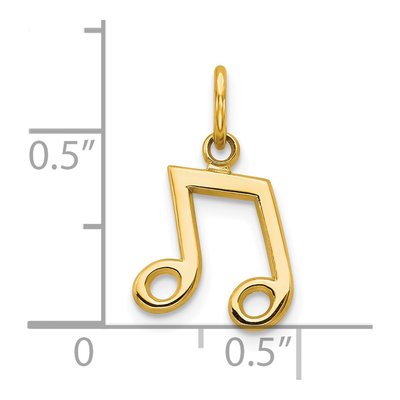 10K Yellow Gold Musical Note Pendant – view 4
