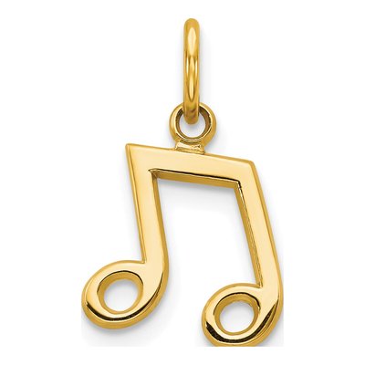 10K Yellow Gold Musical Note Pendant