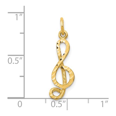 10K Yellow Gold Treble Clef Charm – view 4